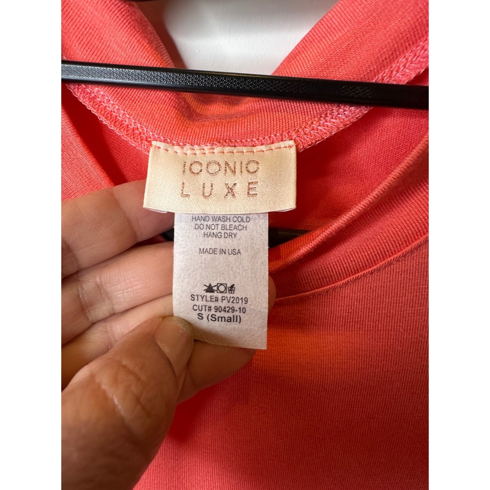 Iconic Luxe Coral Pink Short Sleeve Maxi Dress Small PV2019 Made in USA - Picture 2 of 7